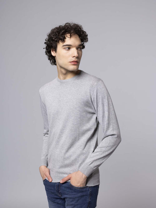 Maglia girocollo lavorazione liscia|Colore:Grigio chiaro