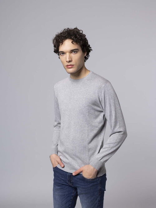Maglia girocollo lavorazione liscia|Colore:Grigio chiaro