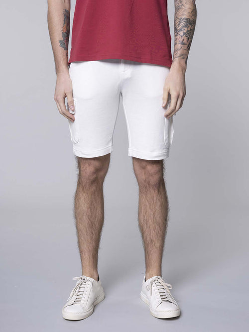 Shorts felpa con tasche laterali|Colore:Panna