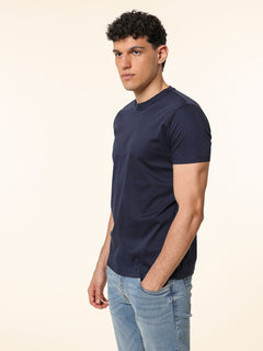 T-Shirt in cotone mercerizzato|Colore:Blu