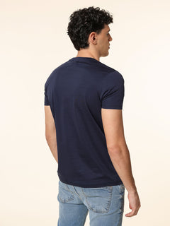 T-Shirt in cotone mercerizzato|Colore:Blu