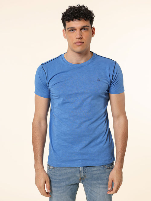 T-Shirt bordi contrasto|Colore:Royal