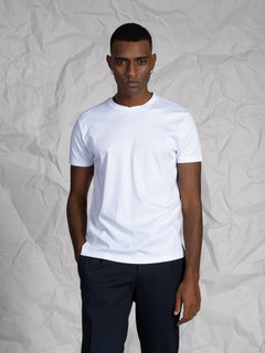 T-Shirt in cotone mercerizzato|Colore:Bianco