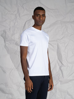 T-Shirt in cotone mercerizzato|Colore:Bianco