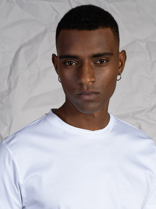 T-Shirt in cotone mercerizzato|Colore:Bianco