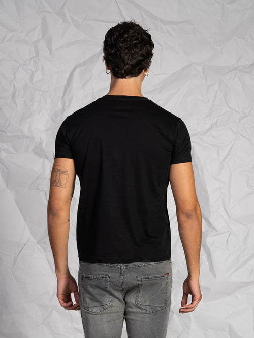 T-Shirt in cotone mercerizzato|Colore:Nero