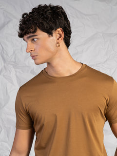 T-Shirt in cotone mercerizzato|Colore:Tortora