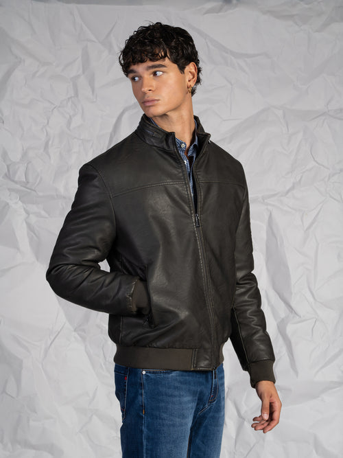 Giubbotto ecopelle|Colore:Moro