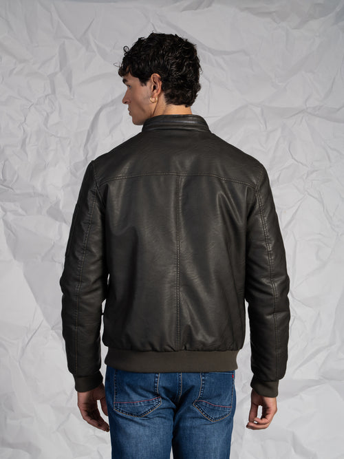 Giubbotto ecopelle|Colore:Moro