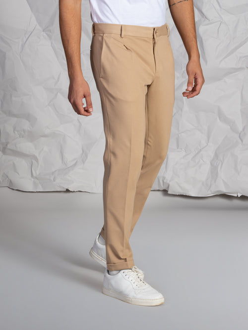 Pantaloni stretch con pence|Colore:Beige