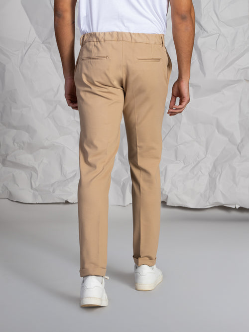 Pantaloni stretch con pence|Colore:Beige