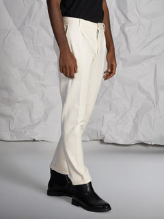 Pantaloni stretch con pence|Colore:Burro