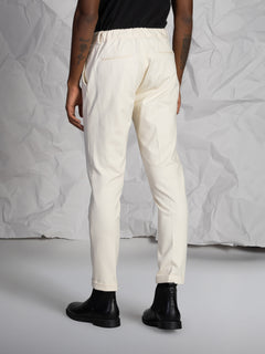 Pantaloni stretch con pence|Colore:Burro