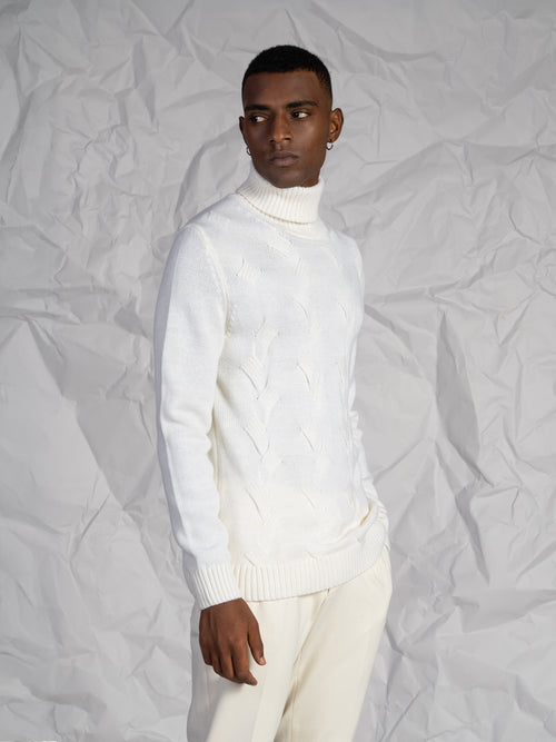 Maglia collo alto|Colore:Panna