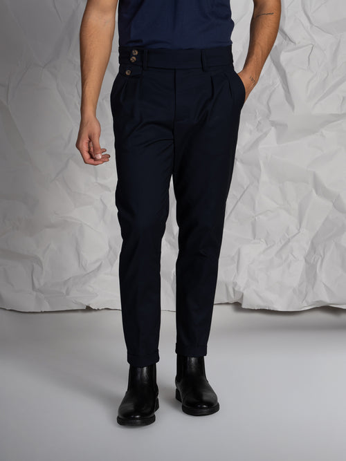 Pantaloni chino in cotone stretch|Colore:Blu