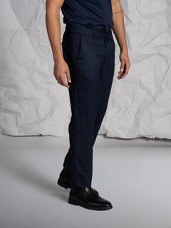 Pantaloni chino con laccio|Colore:Blu