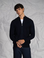 Cardigan con zip|Colore:Blu