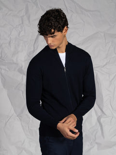 Cardigan con zip|Colore:Blu