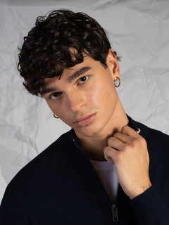 Cardigan con zip|Colore:Blu