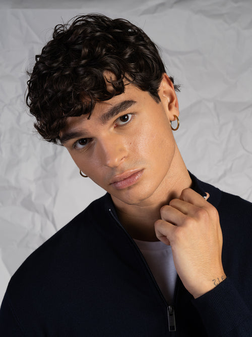 Cardigan con zip|Colore:Blu