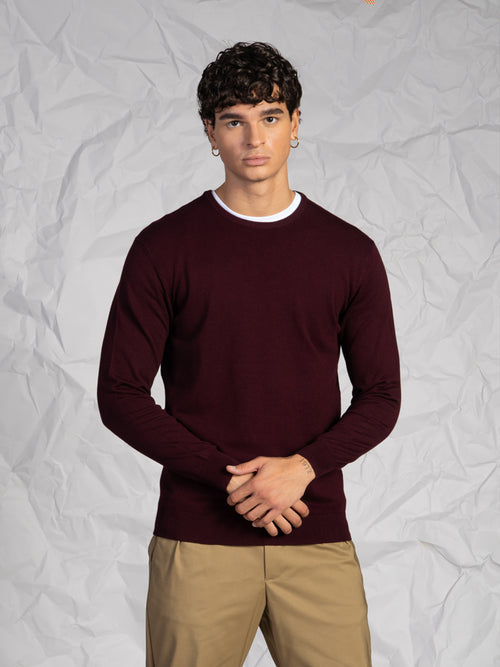 Maglia girocollo lavorazione liscia|Colore:Bordeaux