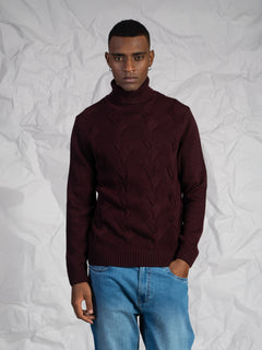 Maglia collo alto|Colore:Bordeaux