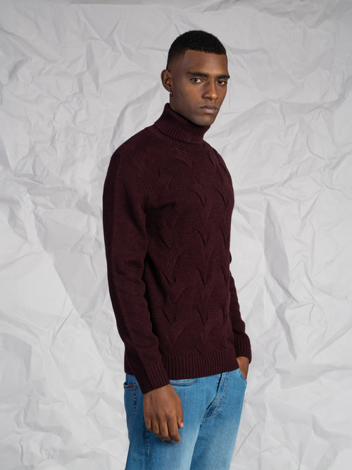 Maglia collo alto|Colore:Bordeaux