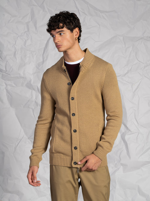 Cardigan con bottoni|Colore:Beige scuro