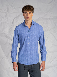 Camicia fantasia blu|Colore:Fantasia 1