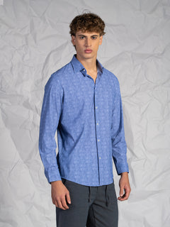 Camicia fantasia blu|Colore:Fantasia 1