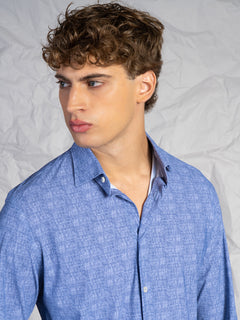 Camicia fantasia blu|Colore:Fantasia 1
