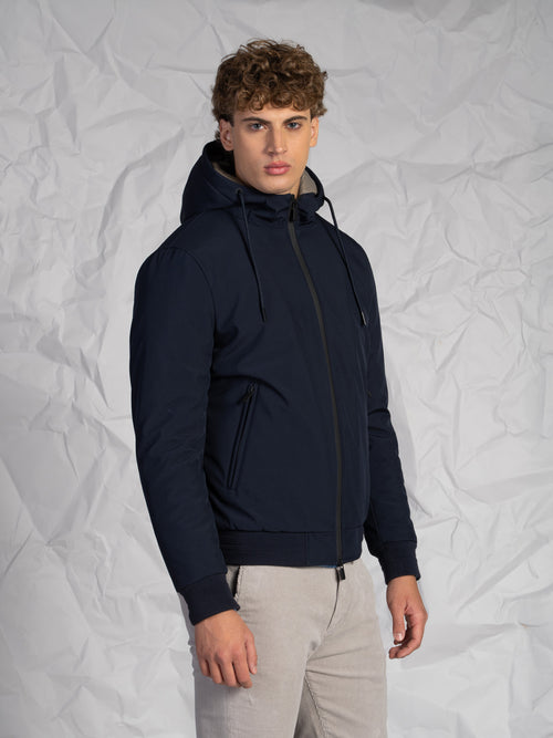 Giubbotto con cappuccio|Colore:Blu