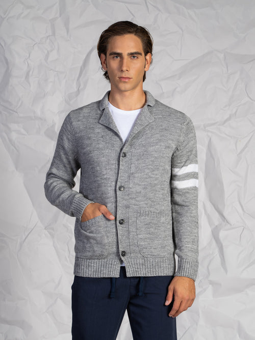Cardigan con bottoni|Colore:Grigio