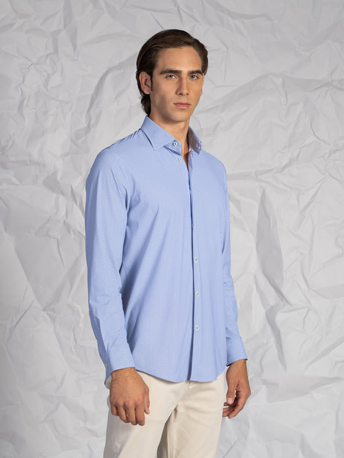 Camicia fantasia blu|Colore:Fantasia 3