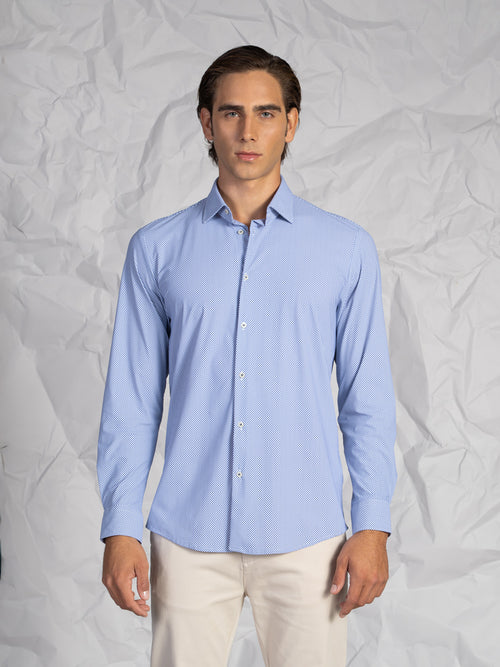 Camicia fantasia blu|Colore:Fantasia 3