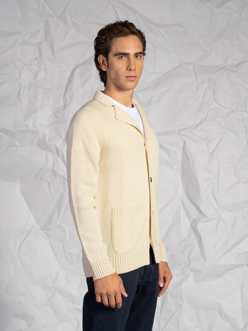 Cardigan con bottoni|Colore:Beige chiaro