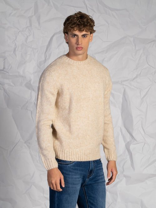 Maglia girocollo|Colore:Beige