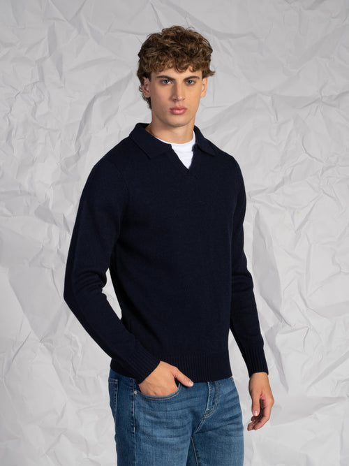 Maglia collo polo|Colore:Blu