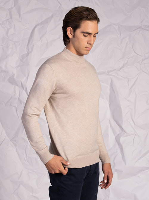 Maglia collo lupetto|Colore:Beige