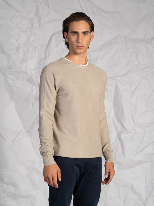 Maglia doppio collo|Colore:Beige