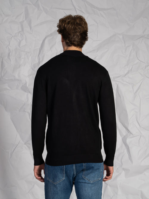 Cardigan con zip|Colore:Nero