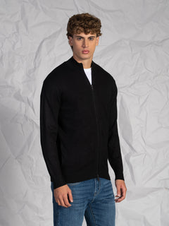 Cardigan con zip|Colore:Nero