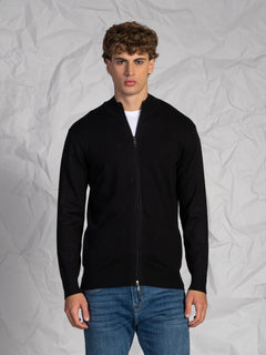 Cardigan con zip|Colore:Nero