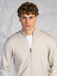 Cardigan con zip|Colore:Burro