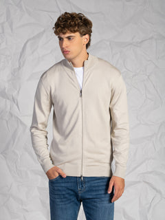 Cardigan con zip|Colore:Burro