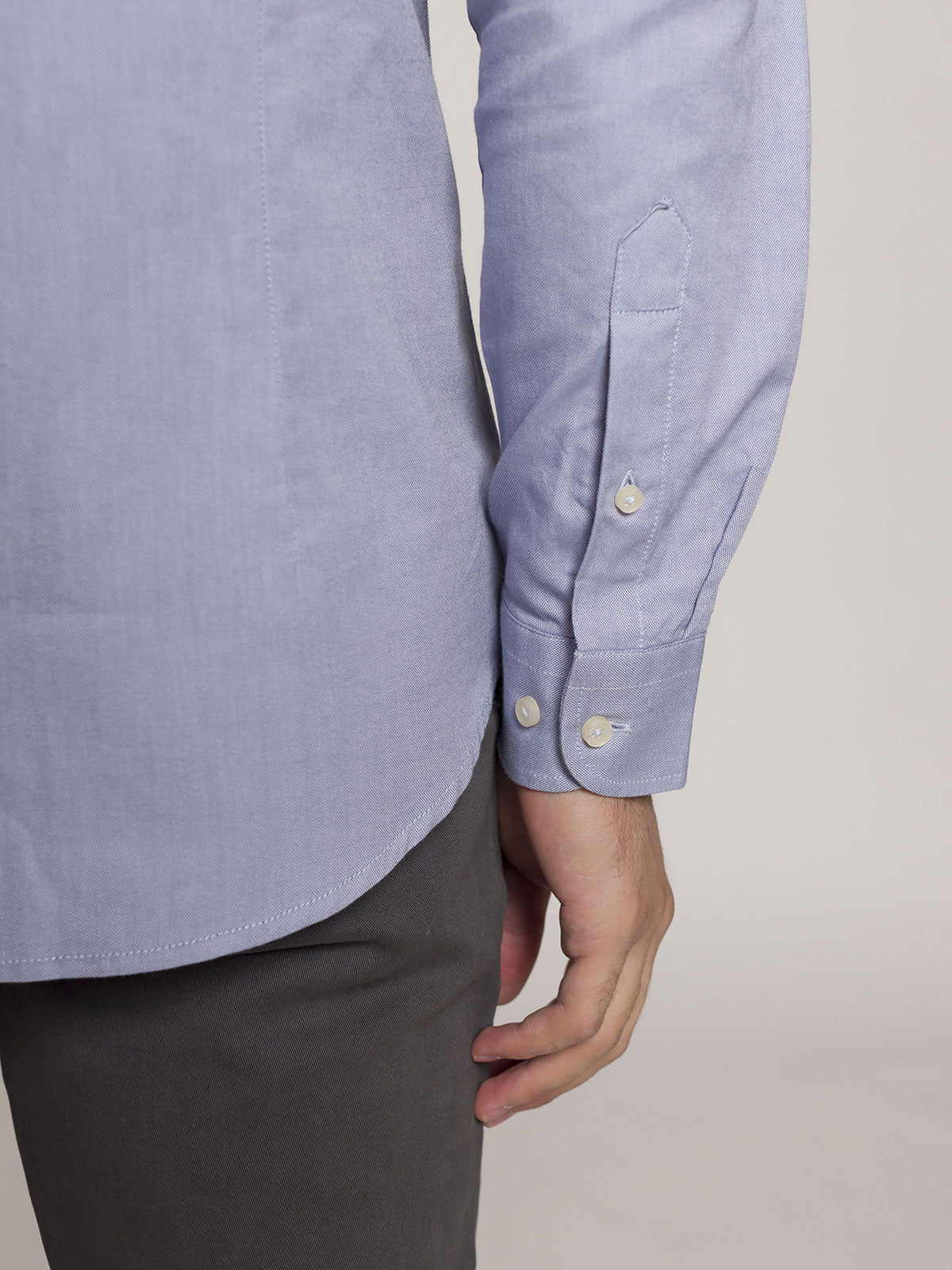 Camicia in cotone tinta unita|Colore:Perla
