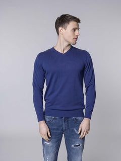 Maglia basic collo a V|Colore:Oceano