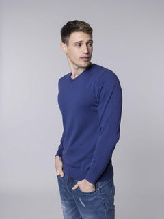 Maglia basic collo a V|Colore:Oceano