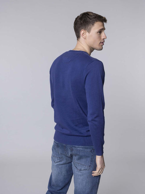 Maglia basic collo a V|Colore:Oceano