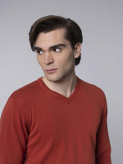 Maglia basic collo a V|Colore:Arancio